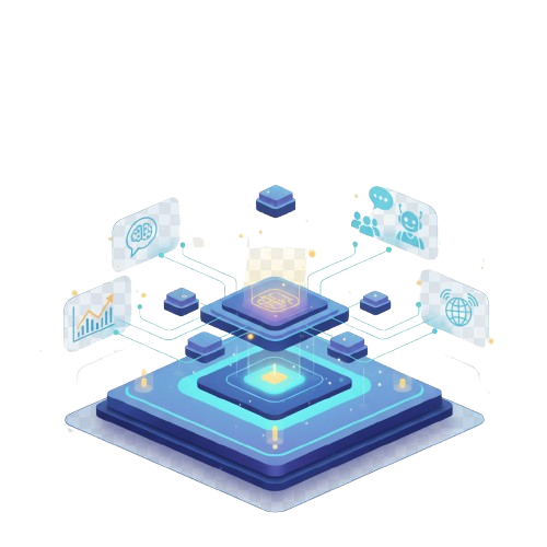 A team of people working in an office