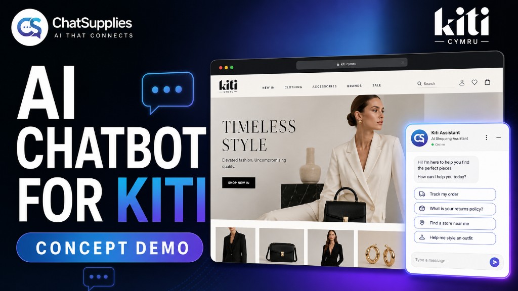 ChatSupplies AI chatbot concept demonstrated on the Kiti Cymru website